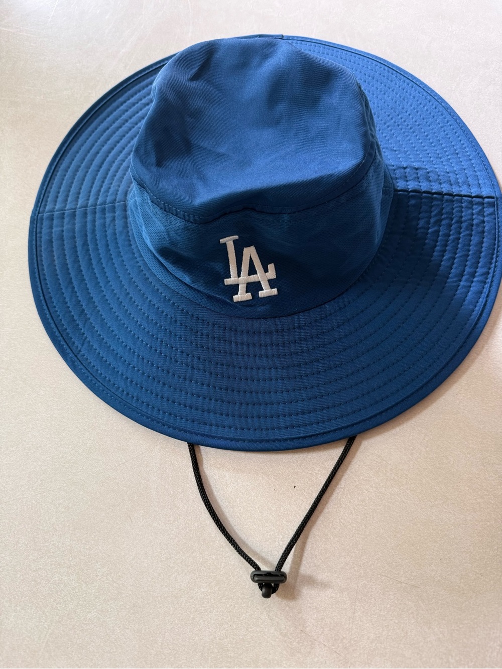 Los Angeles Dodgers Blue Wide-Brim Bucket Hat with Chin Cord